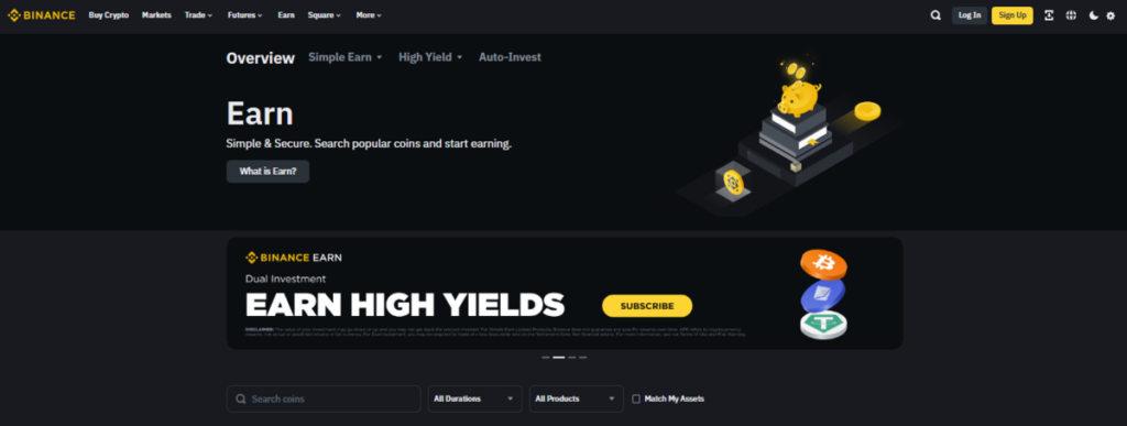 Binance Earn - Earn High Yields