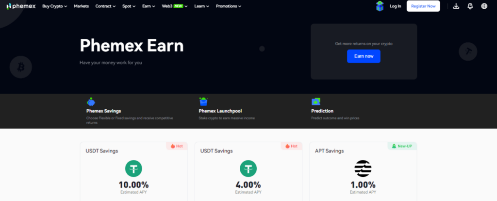 Phemex Earn 