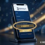 BitMart Trading Fees & Referral Code "V4BRYF" Giao diện biểu mẫu đăng ký tài khoản BitMart với ô nhập mã giới thiệu V4BRYF được làm nổi bật rõ nét.