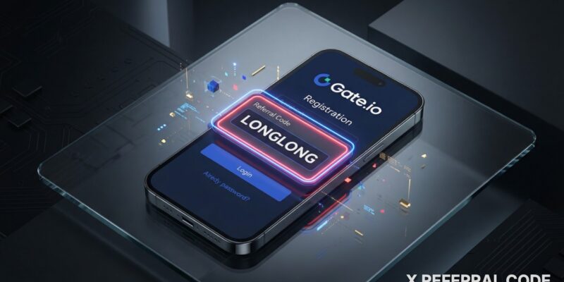 Giao diện đăng ký tài khoản Gate.io với mã giới thiệu LONGLONG được đánh dấu nổi bật