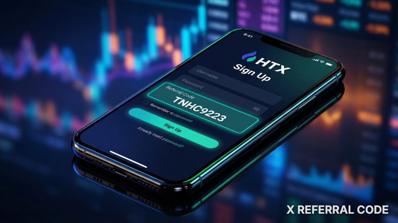 Giao diện biểu mẫu đăng ký tài khoản HTX với ô nhập mã giới thiệu TNHC9223 để nhận ưu đãi đặc biệt