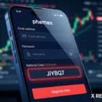 Phemex Registration with Referral Code "JIYBQ7" Unlock Maximum Savings Giao diện màn hình đăng ký tài khoản Phemex với ô nhập mã giới thiệu JIYBQ7 được điền sẵn chuyên nghiệp.