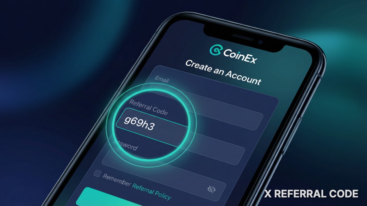 Giao diện đăng ký tài khoản CoinEx với mã giới thiệu g69h3 được điền chính xác