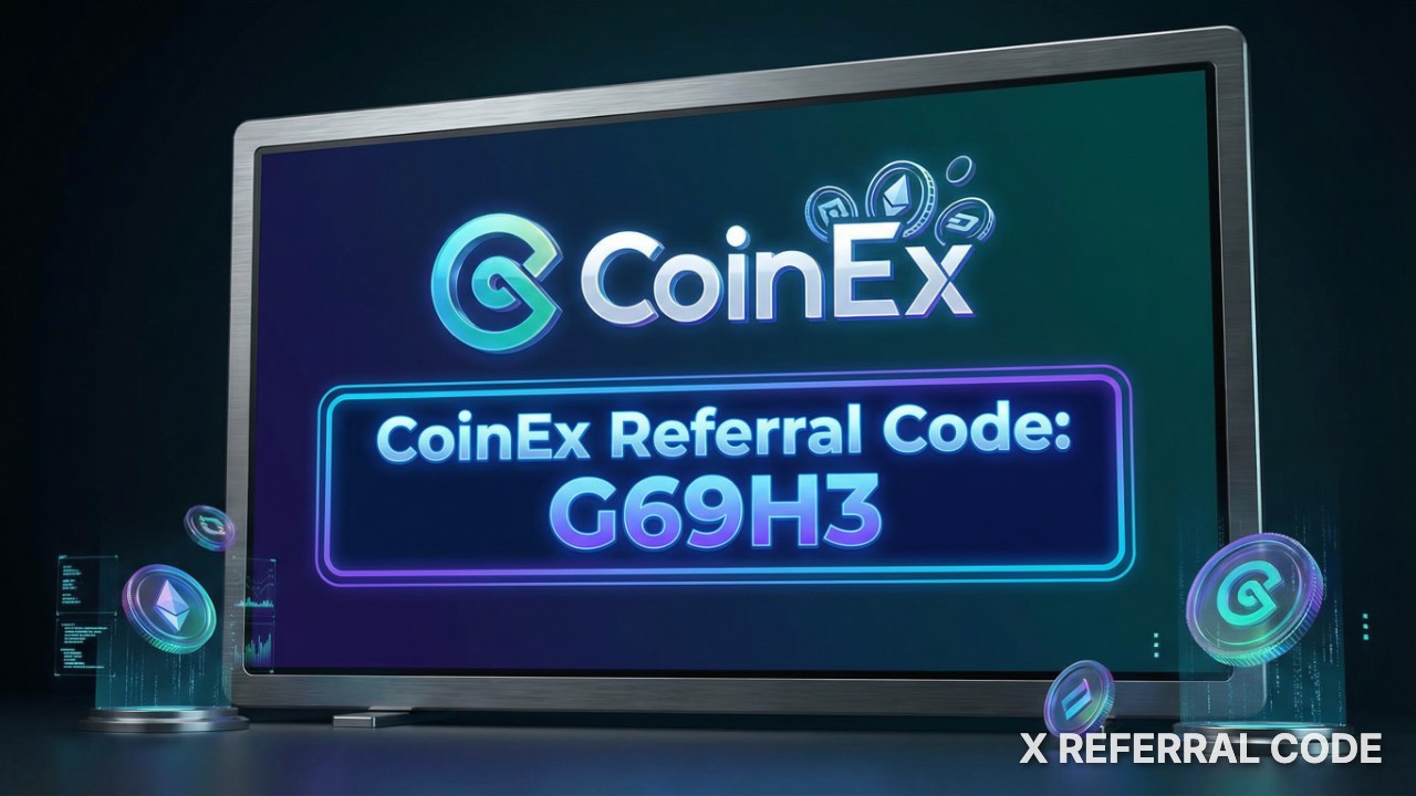 Logo sàn giao dịch CoinEx kết hợp cùng banner mã giới thiệu G69H3 chuyên nghiệp