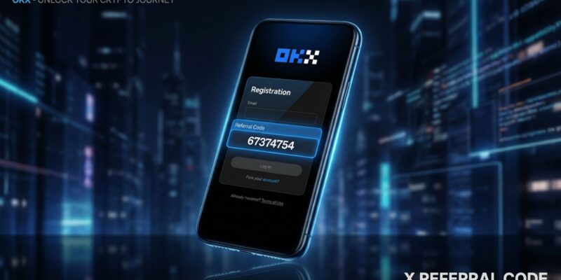 Giao diện trang đăng ký tài khoản OKX hiển thị chi tiết ô nhập mã giới thiệu