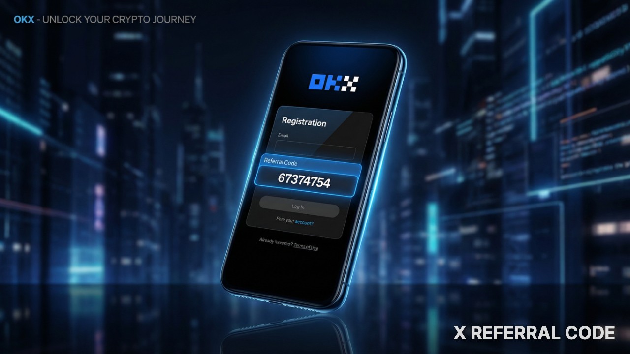 Giao diện trang đăng ký tài khoản OKX hiển thị chi tiết ô nhập mã giới thiệu