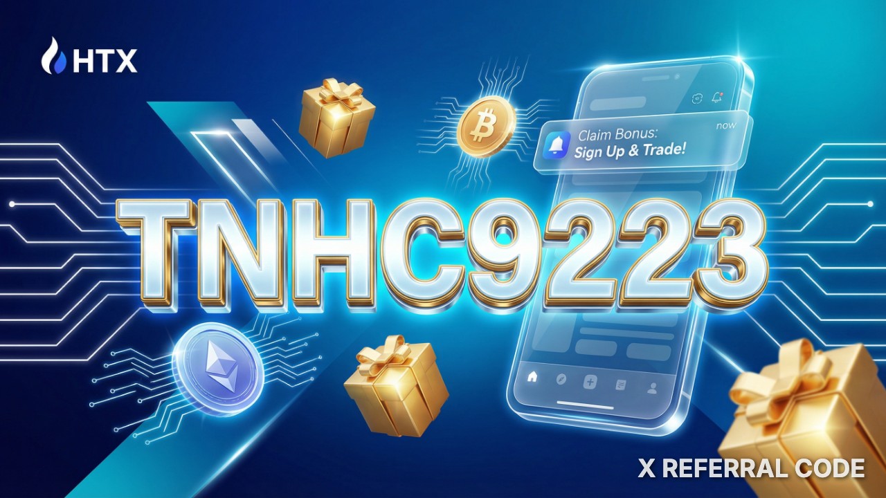 Banner quảng bá mã giới thiệu HTX TNHC9223 với ưu đãi quà tặng hấp dẫn cho người dùng mới.