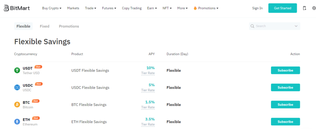 BitMart - Flexible Savings