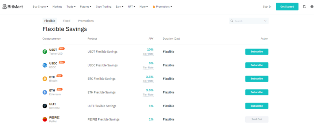 BitMart Savings