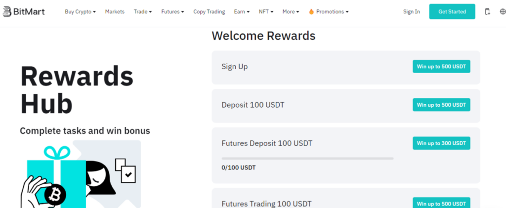 BitMart Rewards Hub - Complete tasks and win bonus