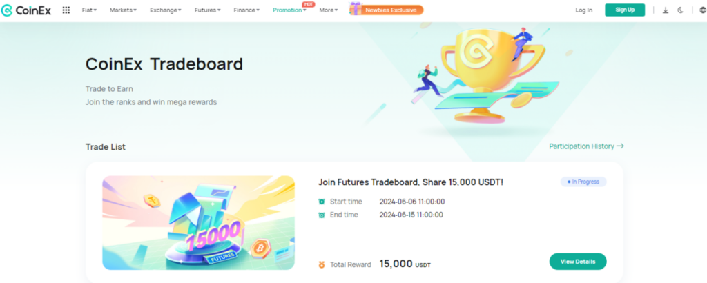 CoinEx Tradeboard - Trade to Earn