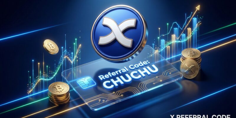 Logo sàn giao dịch BingX cùng mã giới thiệu CHUCHU để nhận ưu đãi đăng ký tài khoản