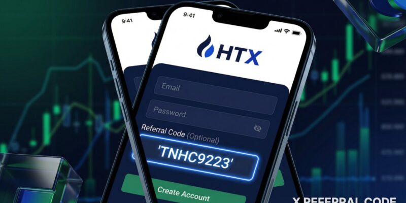 Ảnh chụp màn hình trang đăng ký HTX với mã giới thiệu TNHC9223 được điền vào ô trống.